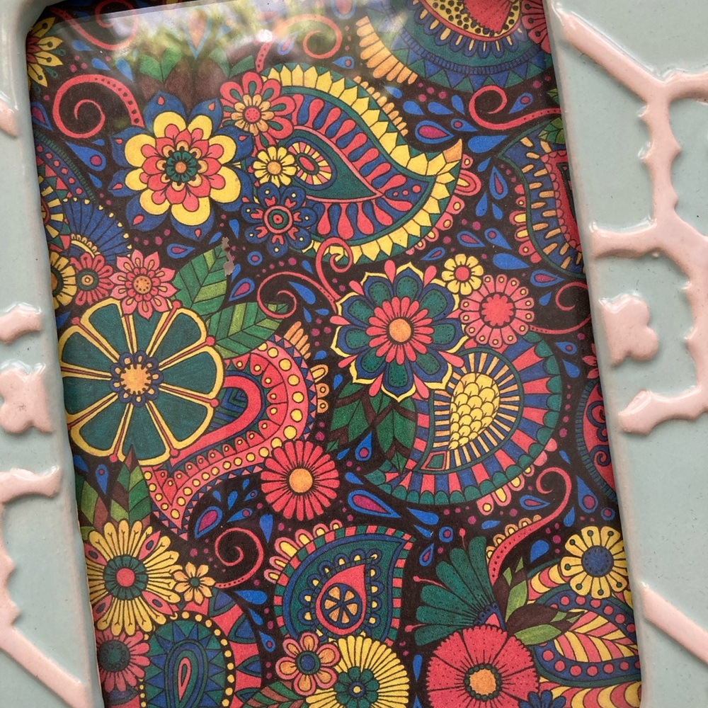 LAST CHANCE! Framed OOAK Paisley and Floral pattern hand-colored ink artwork. - Picture 10 of 11